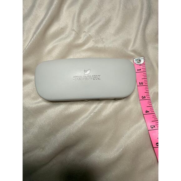 Swarovski White Hard Shell Eyeglass Case Rhinestone and Cleaning Cloth main image 8